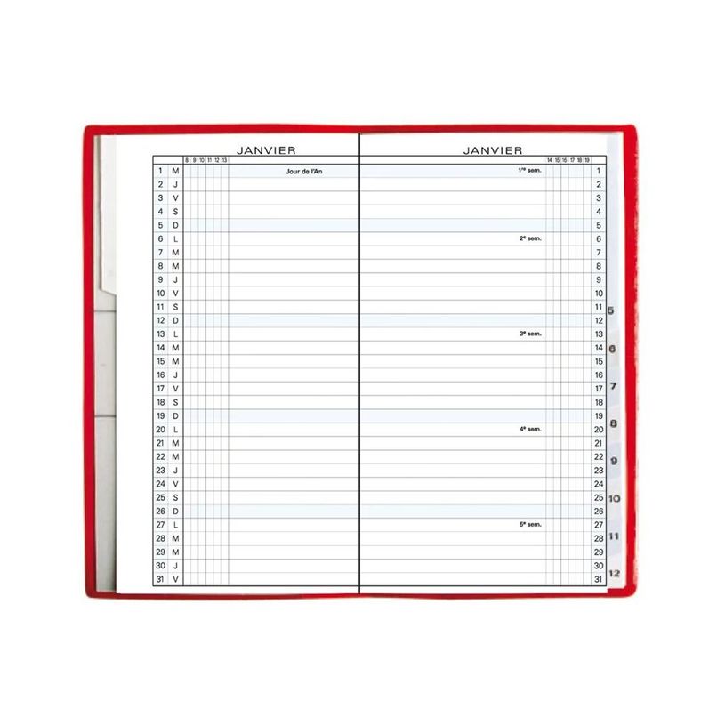 3660942001748-Agenda planning Winner Exaplan 16 - 1 mois sur 2 pages - 9 x 16 cm - disponible dans diff