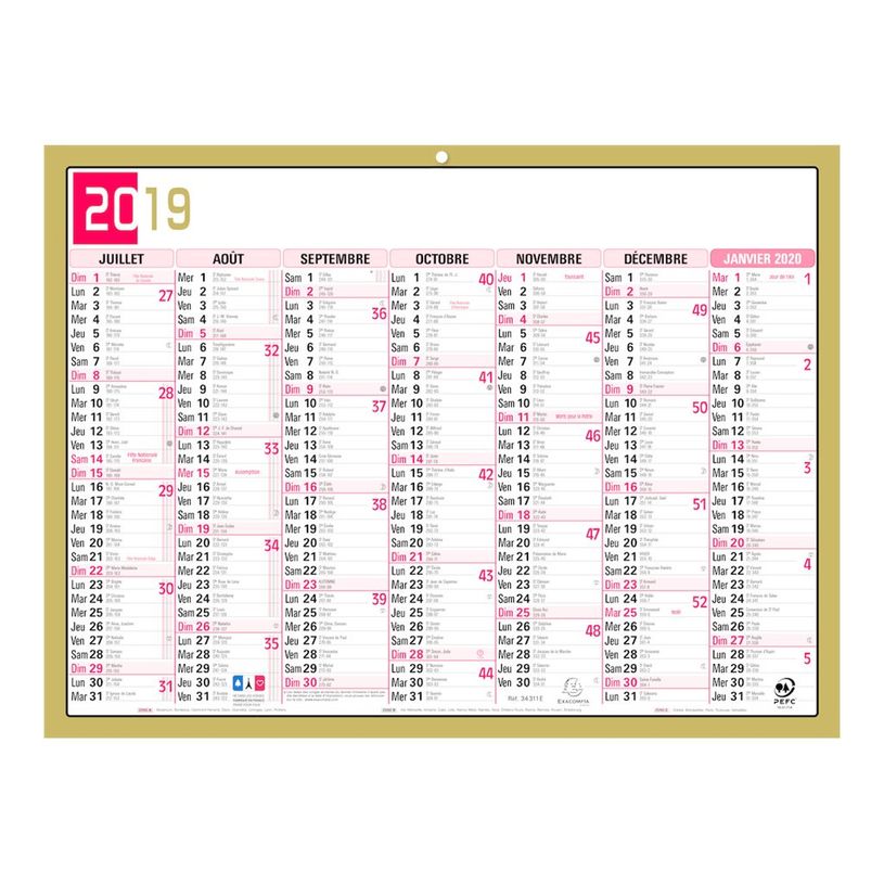 3660942002493-Calendrier Tricolore - 7 mois par face - 29,5 x 22 cm - Exacompta-P_79369574_2-3