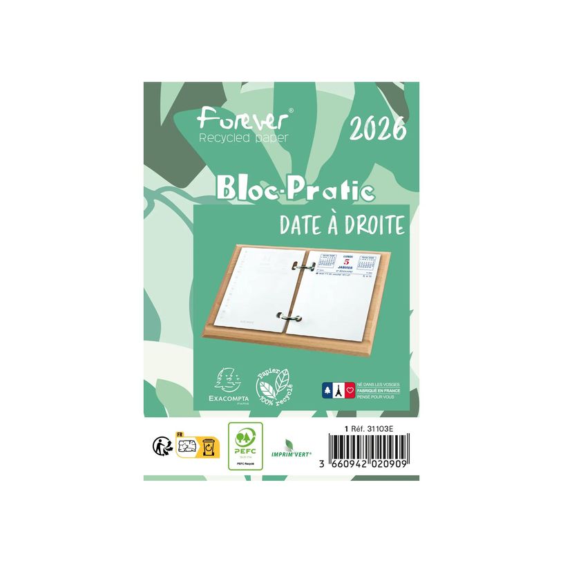 3660942020909-Bloc-Pratic - Bloc de bureau - date à droite - papier recyclé - Exacompta--0