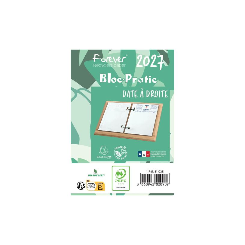 3660942020909-Bloc-Pratic - Bloc de bureau - date à droite - papier recyclé - Exacompta--0