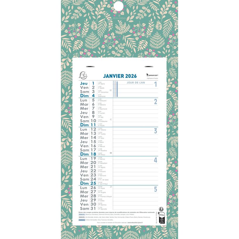 3660942034227-Calendrier mensuel sur plaque Mini Labo - 16 x 33 cm - Exacompta--1