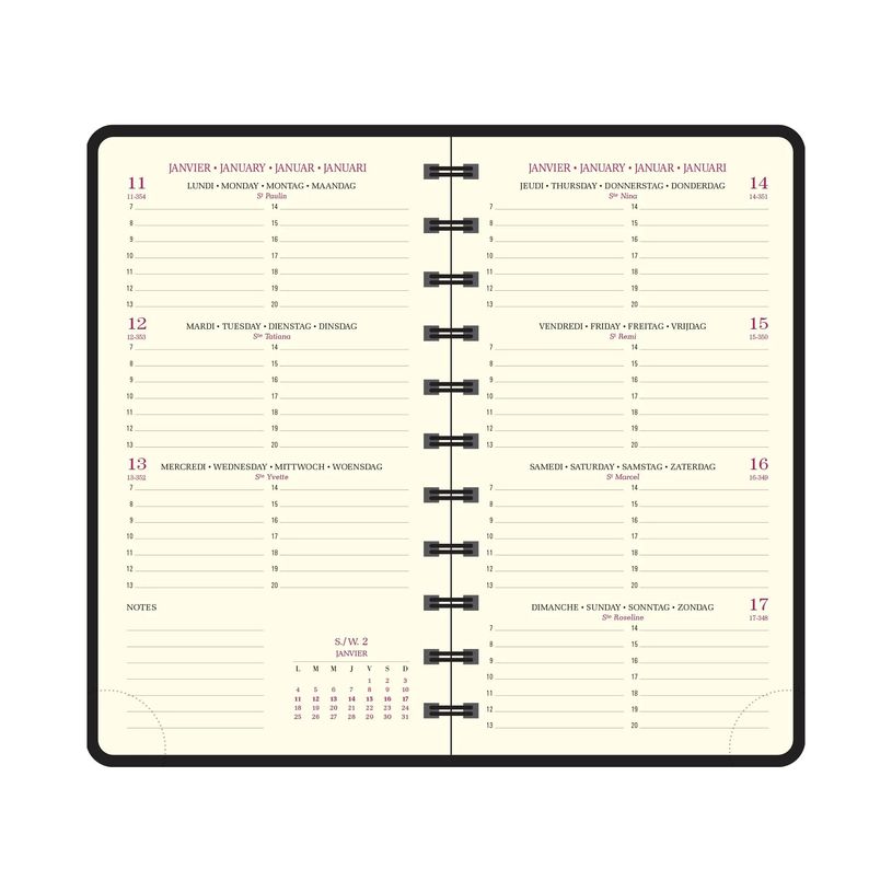 3660942224352-Agenda de poche spiralé Swan Eurotime 16S - 1 semaine sur 2 pages - 9 x 16 cm - disponible dans différentes cou--1