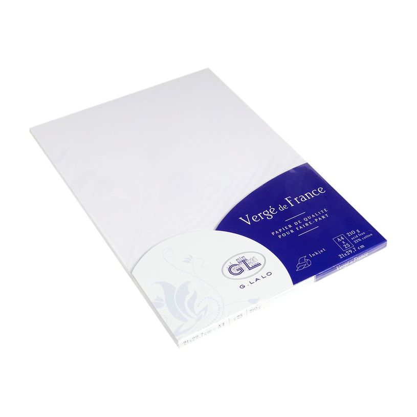 3140290410008-G.LALO Vergé de France - cartes en papier vergé - 25 feuilles - Blanc-P_79369825_1-0
