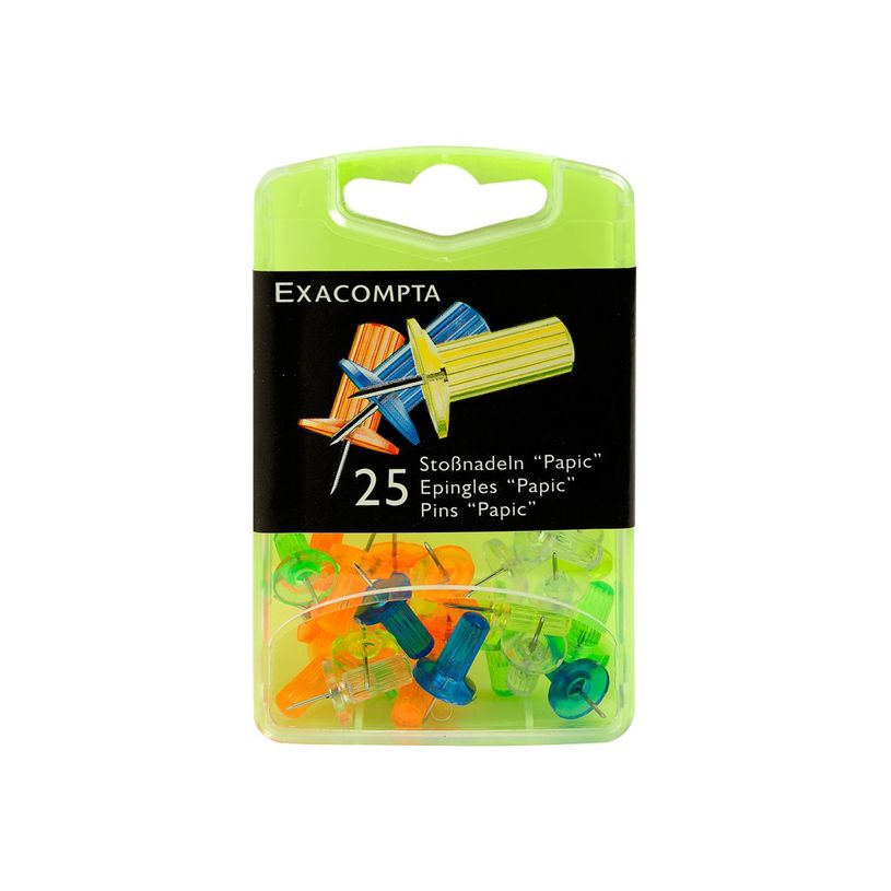 3364220149459-Exacompta - 25 Épingles papic - 10 mm - couleurs transparentes assorties-P_79369925_2-1