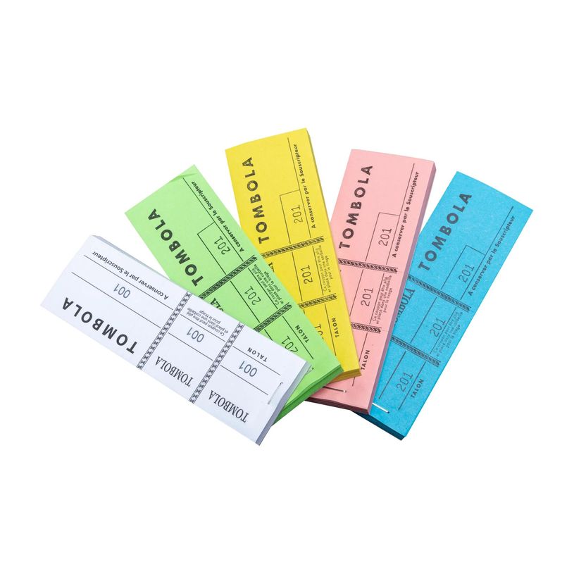 3130631965007-Bloc Tombola – 100 Feuillets Numérotés, 3 Volets, 4,8×15 cm – Couleurs Assorties-P_79369926_22-20