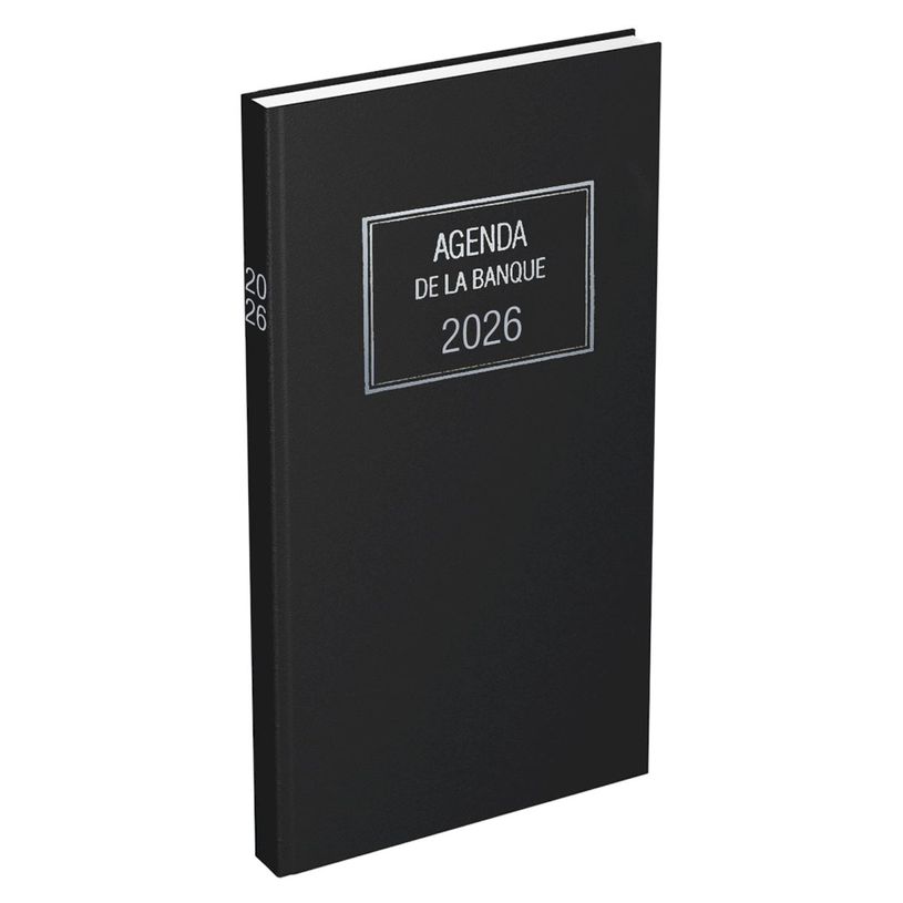 3147281105141-Lecas - Agenda Banquier Long - 1er prix - 1 volume - 15x34 cm - 768P - 1 jour/2 pages - noir--0