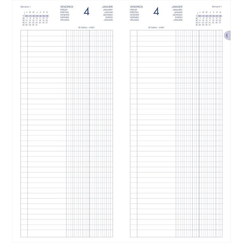 3147281105141-Lecas - Agenda Banquier Long - 1er prix - 1 volume - 15x34 cm - 768P - 1 jour/2 pages - noir--1