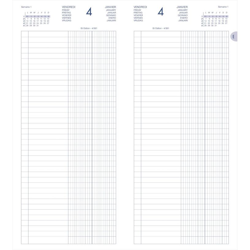 3147281105158-Lecas - Agenda Banquier Large - 1 jour sur 2 pages - 1er volume - 18 x 29 cm - noir--1