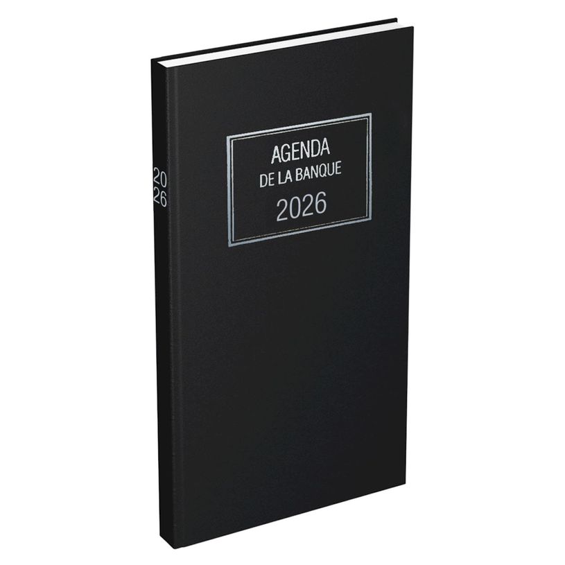3147281105165-Lecas - Agenda Banquier Long - 1er prix - 2nd volume - 15x34 cm - 768P - 1 jour/2 pages - noir--0