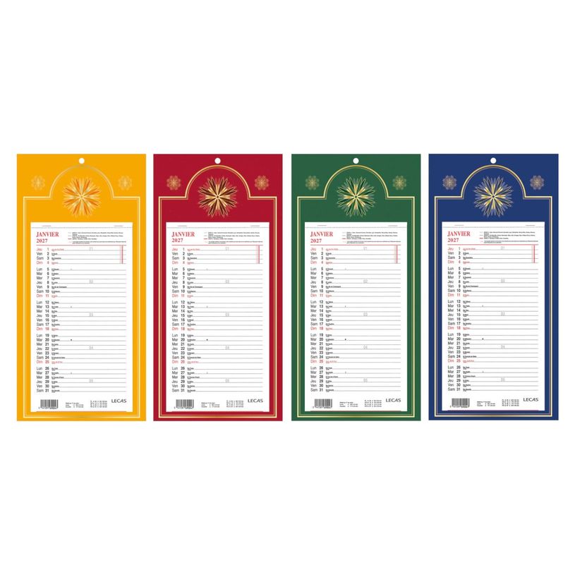 3147281690050-Calendrier Mensuel Long Lecas - 1 mois par page    16x33  cm - disponible dans 4 décors - Hamelin--0