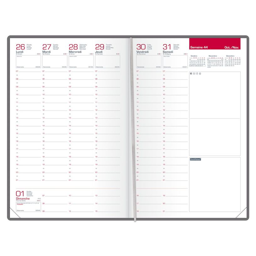 3147281782717-Agenda Oxford Textura - 1 semaine sur 2 pages - 16 x 24 cm - noir - Hamelin--1