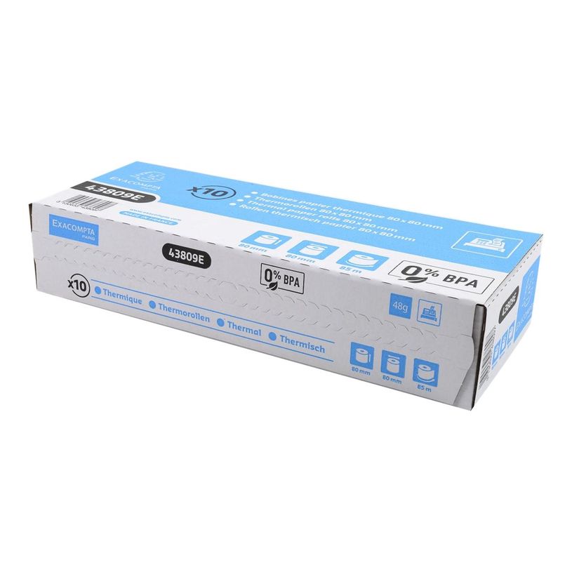 3130633438097-Exacompta - 10 Bobines papier thermique - Rouleau de 80 x 80 x 80 mm - 85 m-P_79370334_1-4