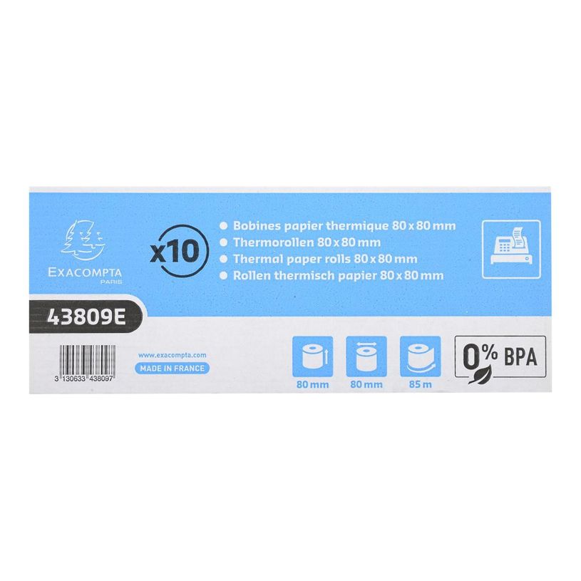 3130633438097-Exacompta - 10 Bobines papier thermique - Rouleau de 80 x 80 x 80 mm - 85 m-P_79370334_2-5
