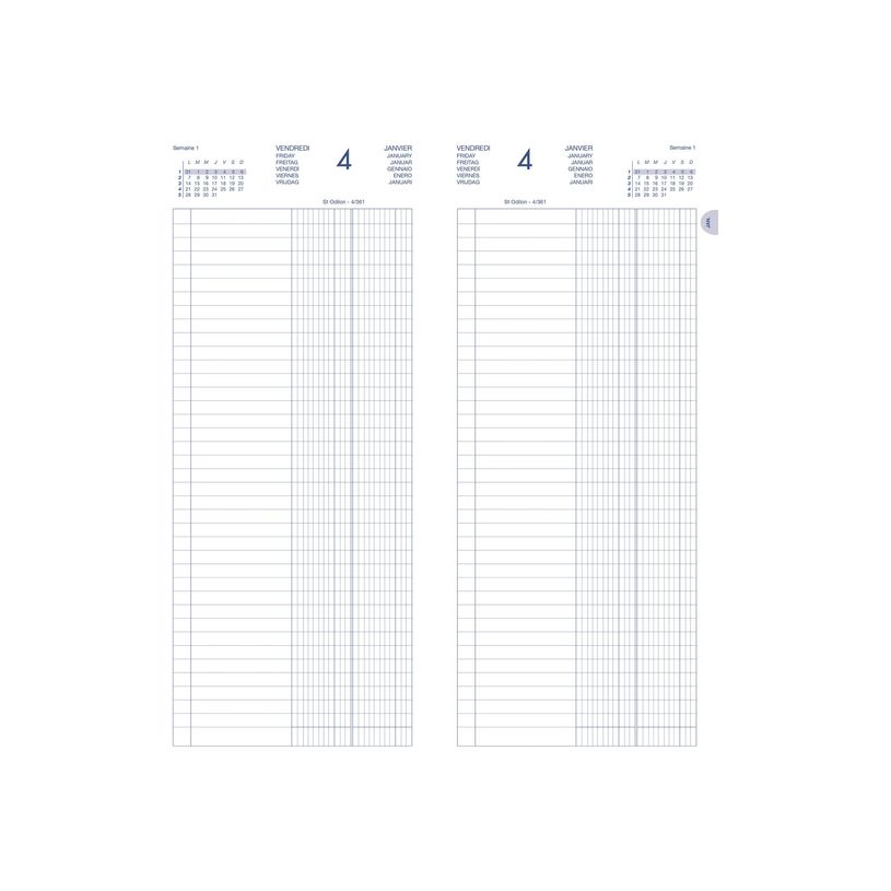 3147281105141-Lecas - Agenda Banquier Long - 1er prix - 1 volume - 15x34 cm - 768P - 1 jour/2 pages - noi-P_79370337_1-1