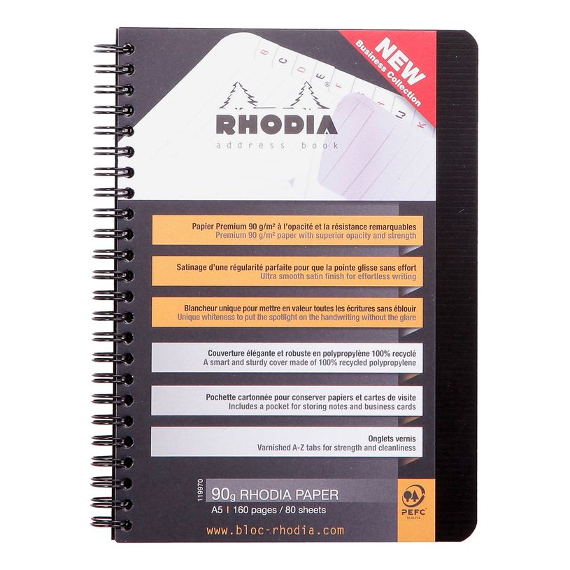 3037921199701-RhodiActive Adressbook - Répertoire 14,8 x 21 cm - 160 pages - noir-P_79371244_4-3