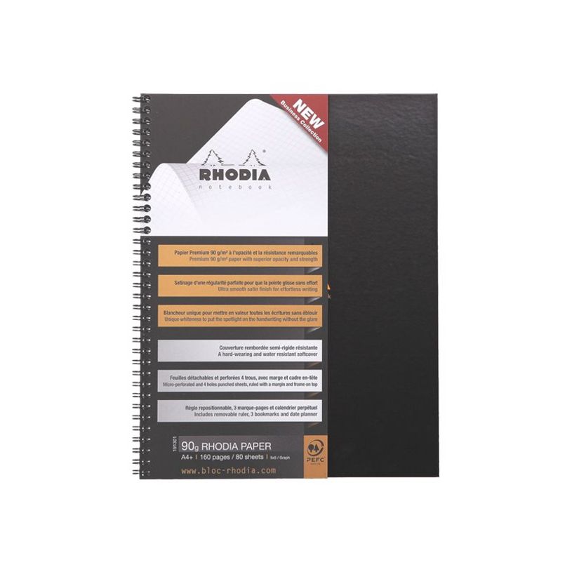 3037921913017-RhodiActive Notebook - Cahier à spirale A4+ (22,5 x 29,7 cm) - 160 pages - petits carreaux-P_79371245_5-4