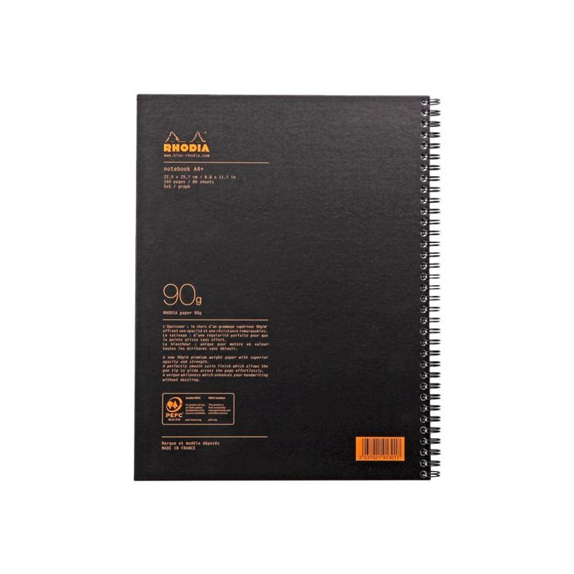 3037921913017-RhodiActive Notebook - Cahier à spirale A4+ (22,5 x 29,7 cm) - 160 pages - petits carreaux-P_79371245_7-5