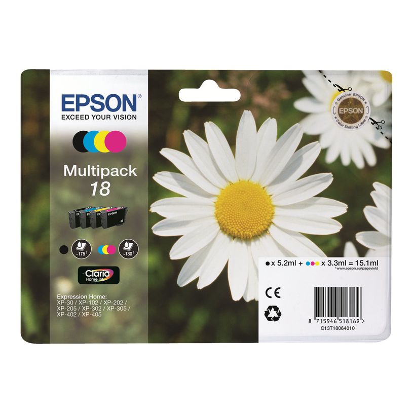 8715946625188-Epson 18 Pâquerette - Pack de 4 - noir, cyan, magenta, jaune - cartouche d'encre originale-P_79372028_7-6