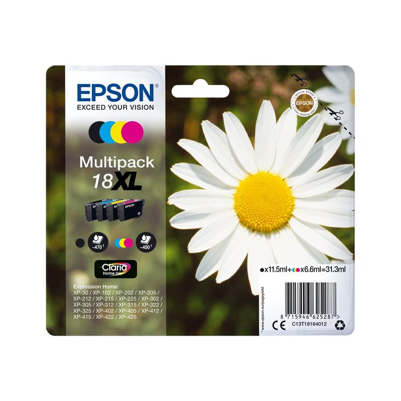 8715946625287-Epson 18XL Pâquerette - Pack de 4 - noir, cyan, magenta, jaune - cartouche d'encre origina-P_79372033_5-2