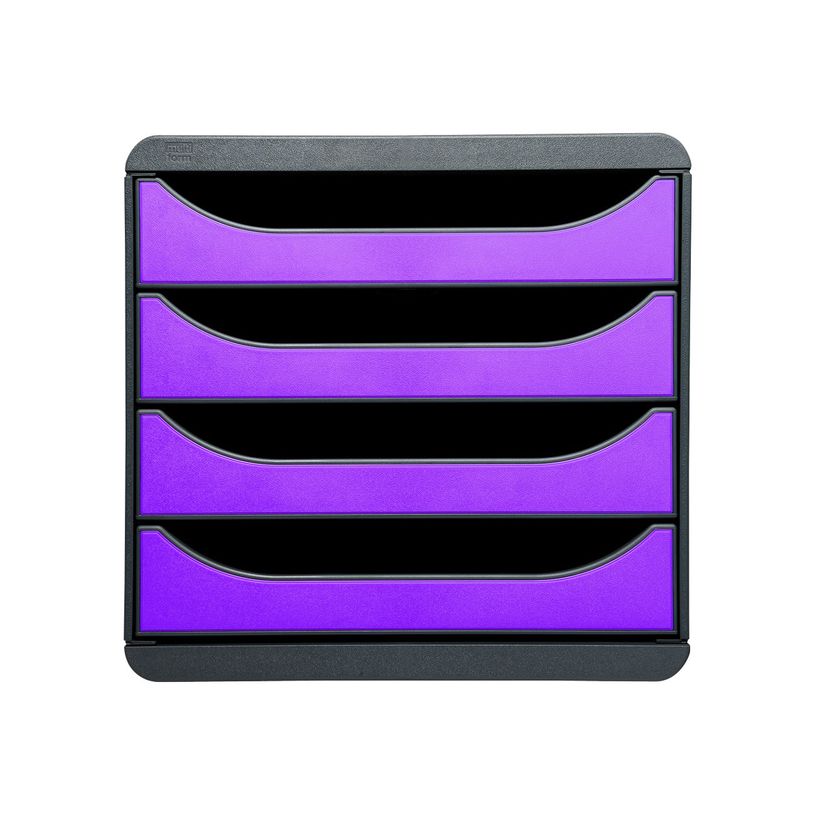 9002493422247-Exacompta BigBox - Module de classement 4 tiroirs - gris/violet-P_79372526_1-0