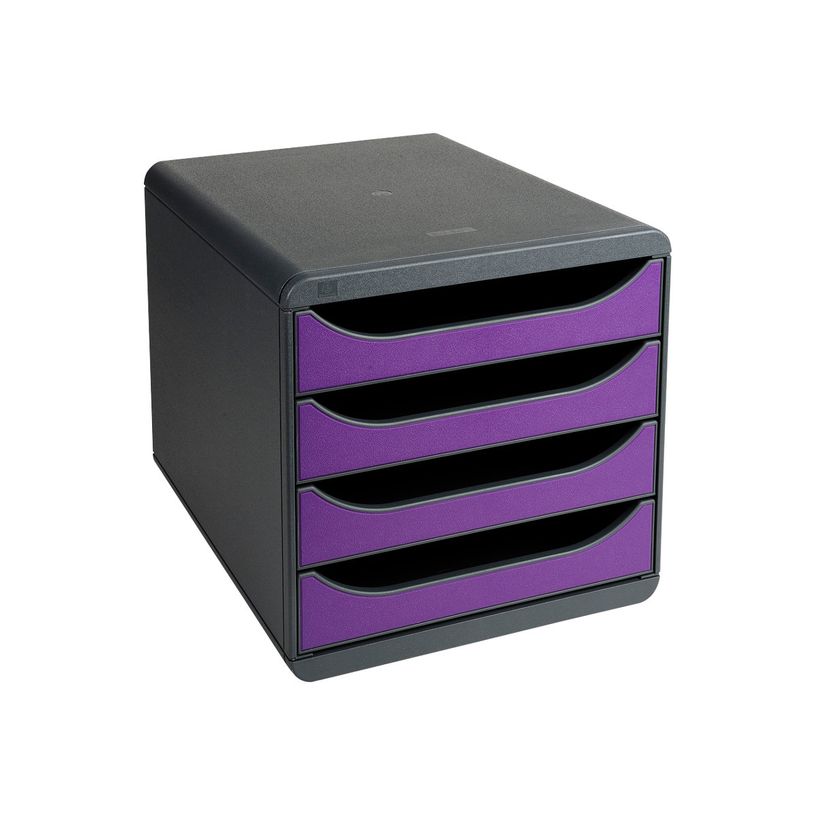 9002493422247-Exacompta BigBox - Module de classement 4 tiroirs - gris/violet-P_79372526_2-1