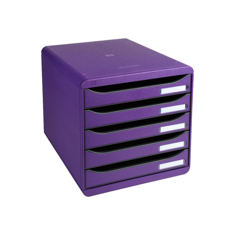 9002493422896-Exacompta BIG- BOX PLUS Classic - Bloc de classement 5 tiroirs - violet-P_79372529_2-1