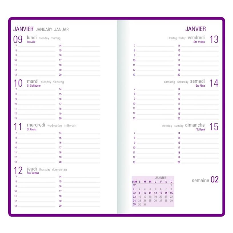 3108728442601-Agenda Chelsea 16 poche - 1 semaine sur 2 pages - 4 décors au choix - Oberthur-P_79373127_5-4