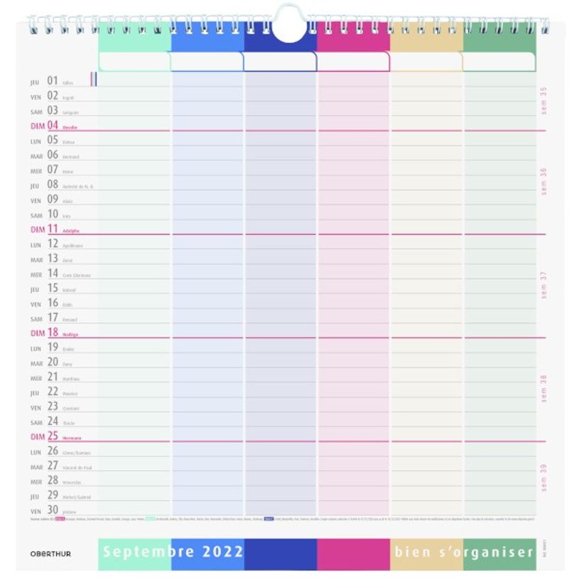 3108729040714-Calendrier Bien s'organiser - 30 x 30 cm - Oberthur-P_79373128_3-1