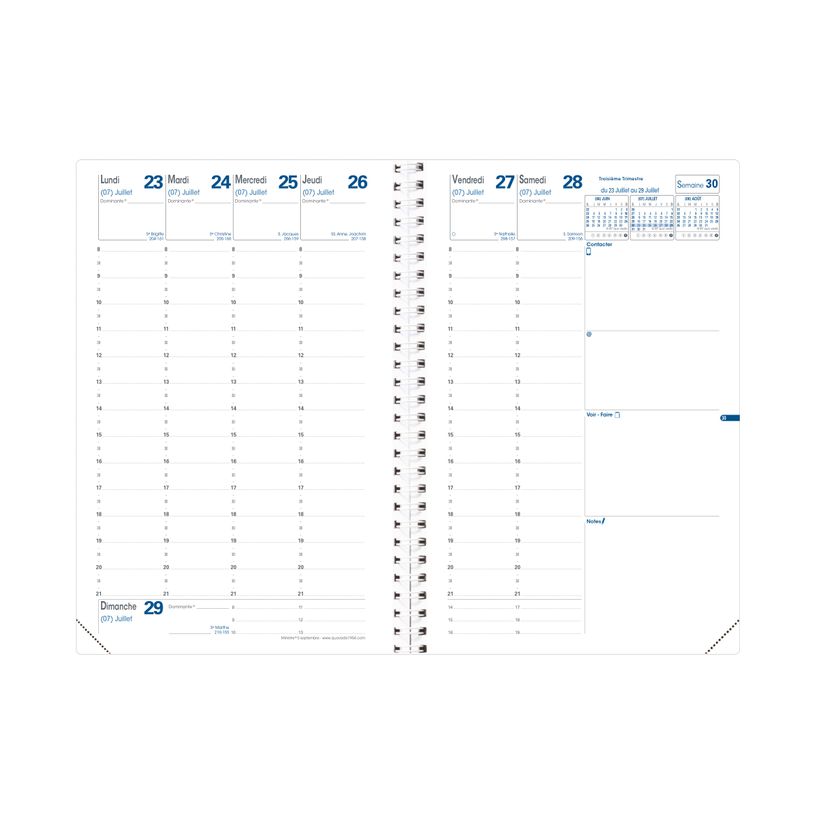3371010331796-Quo Vadis - Agenda année scolaire - Spiralé - 2026-2027 - Ministre S Septembre - Semainier Planning - Français - Club - Noir - 13 mois de août à--1