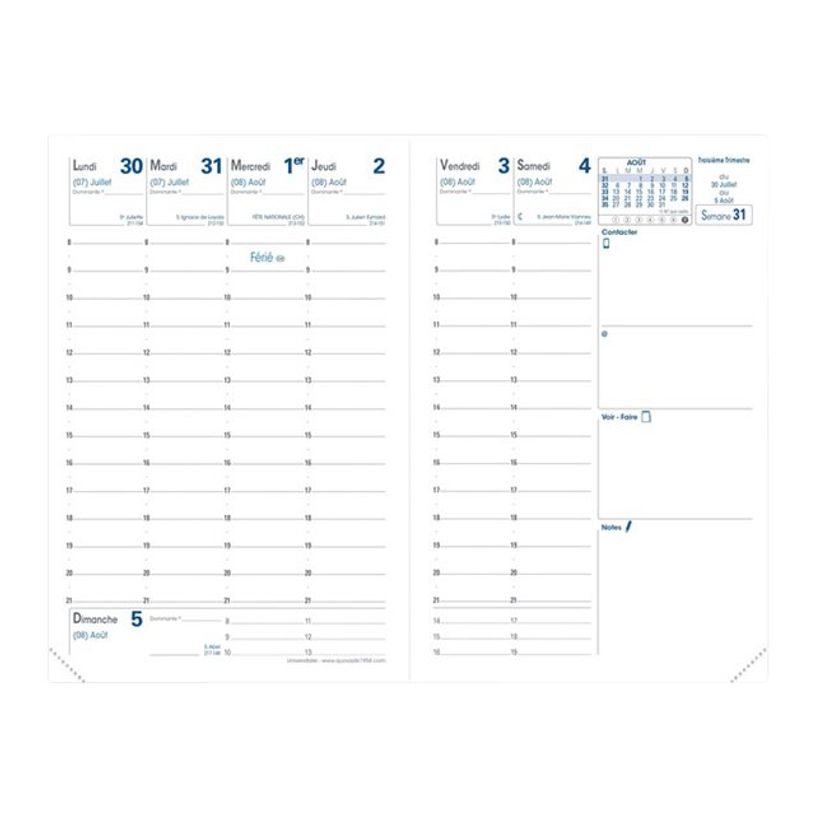 3371010332052-Agenda Club Universitaire - 1 semaine sur 2 pages - 10 x 15 cm - violet - Quo Vadis-P_79374377_2-1