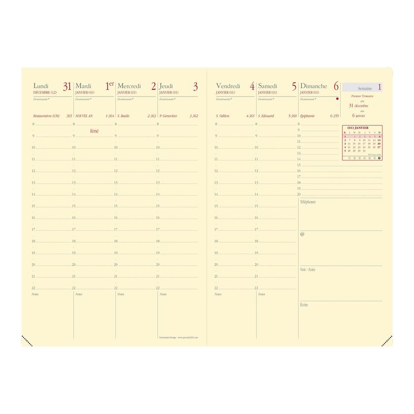 3371010336012-Agenda Toscana Coquelicot 1 Semaine sur 2 pages 12X17cm Quo Vadis -P_79374441_1-1