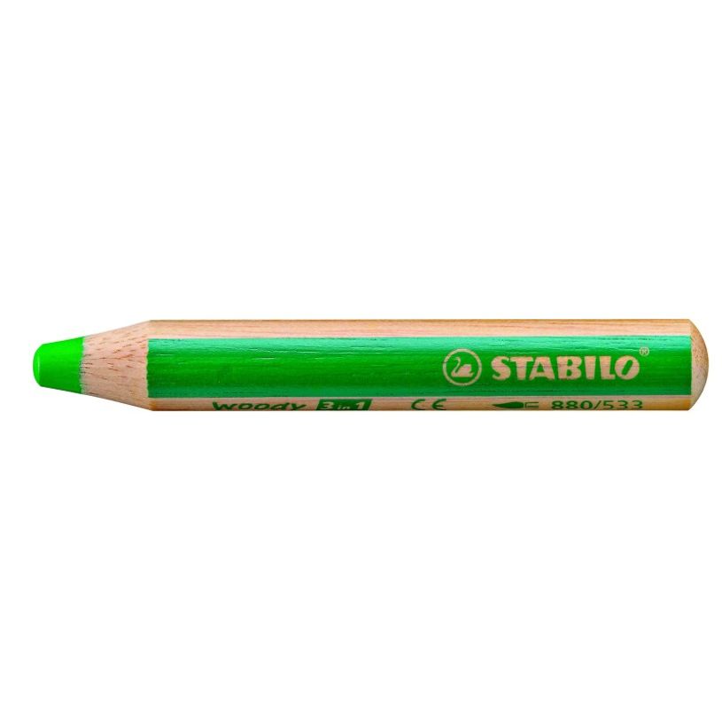 4006381115513-STABILO Woody 3 in 1 - Crayon de couleur pointe large - vert foncé-P_79374472_1-0