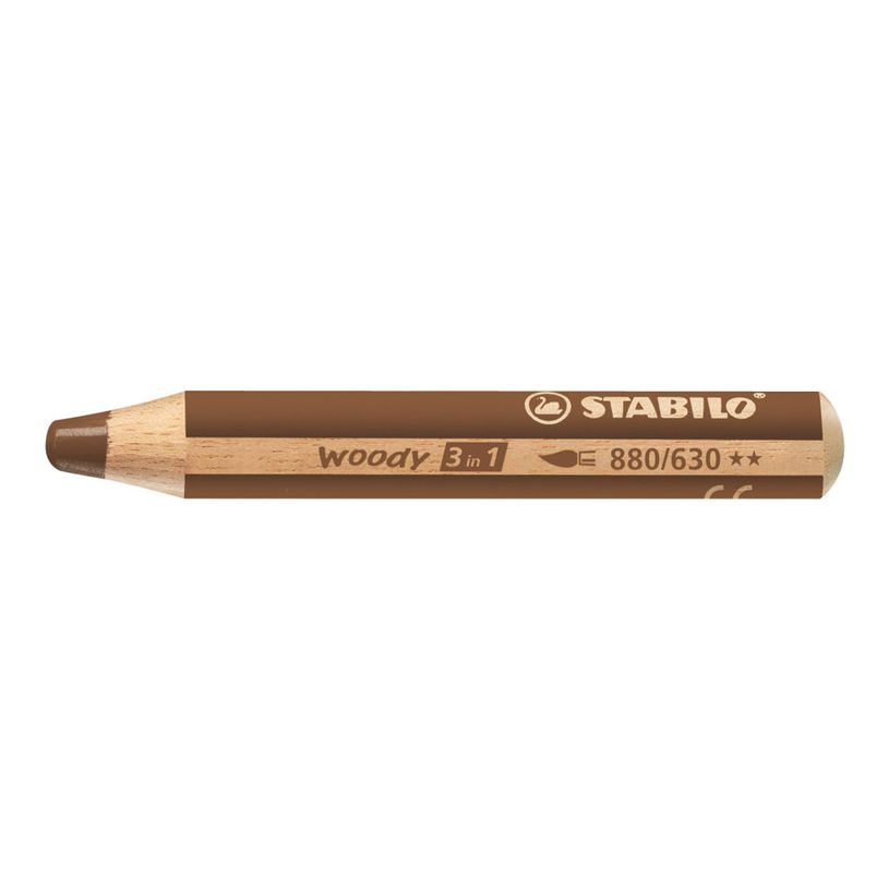 4006381115551-STABILO woody 3 in 1 - Lápiz de color - para cristal, piel, metal - marrón - 10 mm-P_79374476_3-2