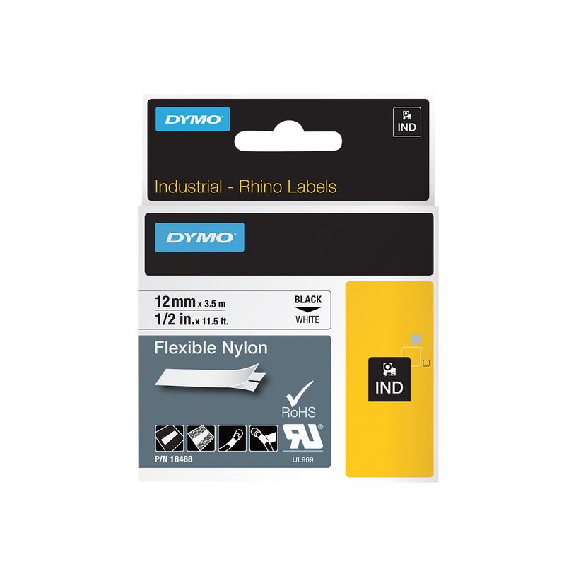 071701184887-Dymo - Ruban d'étiquettes nylon flexible auto-adhésives - (12 mm x 3,5 m) - fond blanc éc-P_79374707_1-3