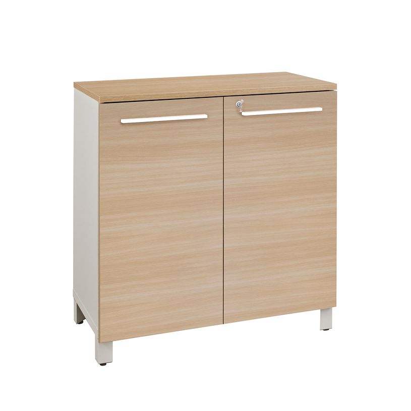 0400793751453-Rangement bas SUNDAY - L80 x H81 x P42 - 2 portes - Chêne et blanc-P_79375145_1-0