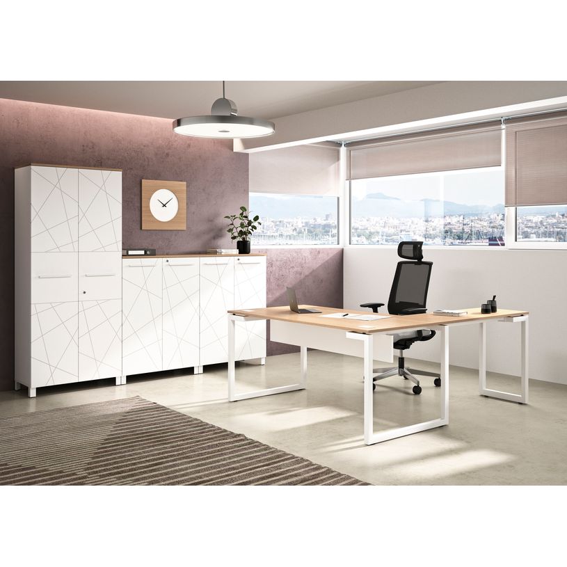 3483600215932-Bureau SUNDAY - 160 cm - Pieds cadre - Gris-P_79375153_2-1