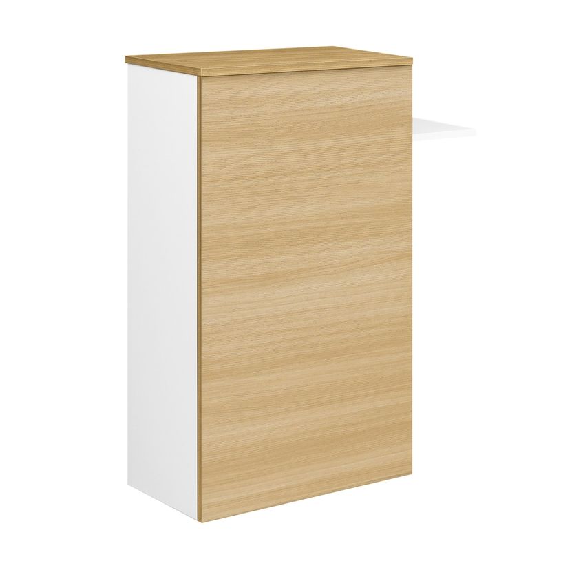 3483600289049-Surmeuble d'appoint ou comptoir d'accueil SUNDAY - L 83/61 x H 98/110 x P 32 cm - Chêne-P_79375179_1-0