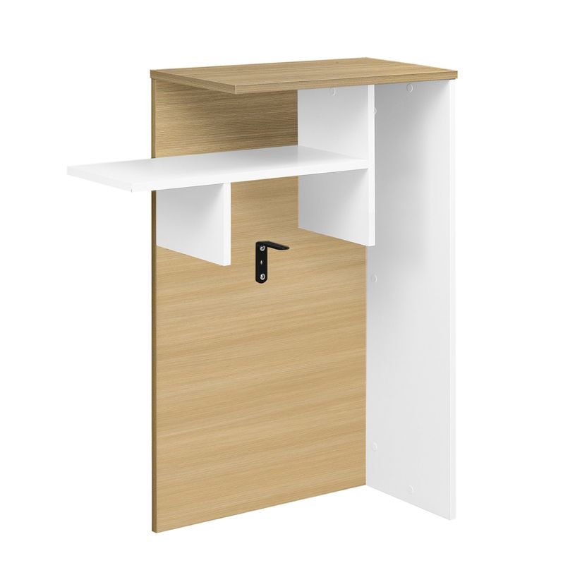 3483600289049-Surmeuble d'appoint ou comptoir d'accueil SUNDAY - L 83/61 x H 98/110 x P 32 cm - Chêne-P_79375179_2-1