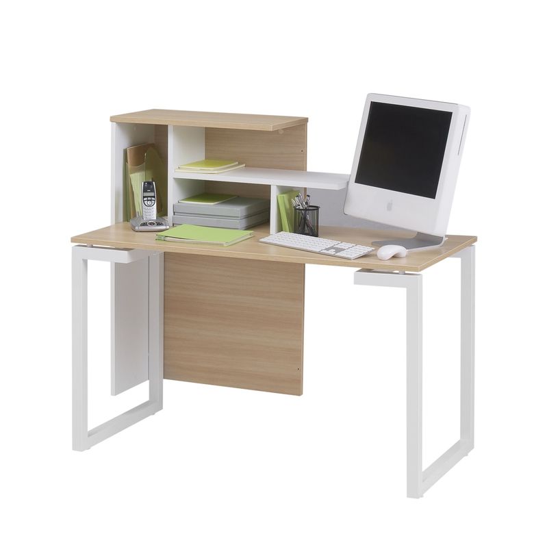 3483600289049-Surmeuble d'appoint ou comptoir d'accueil SUNDAY - L 83/61 x H 98/110 x P 32 cm - Chêne-P_79375179_4-3