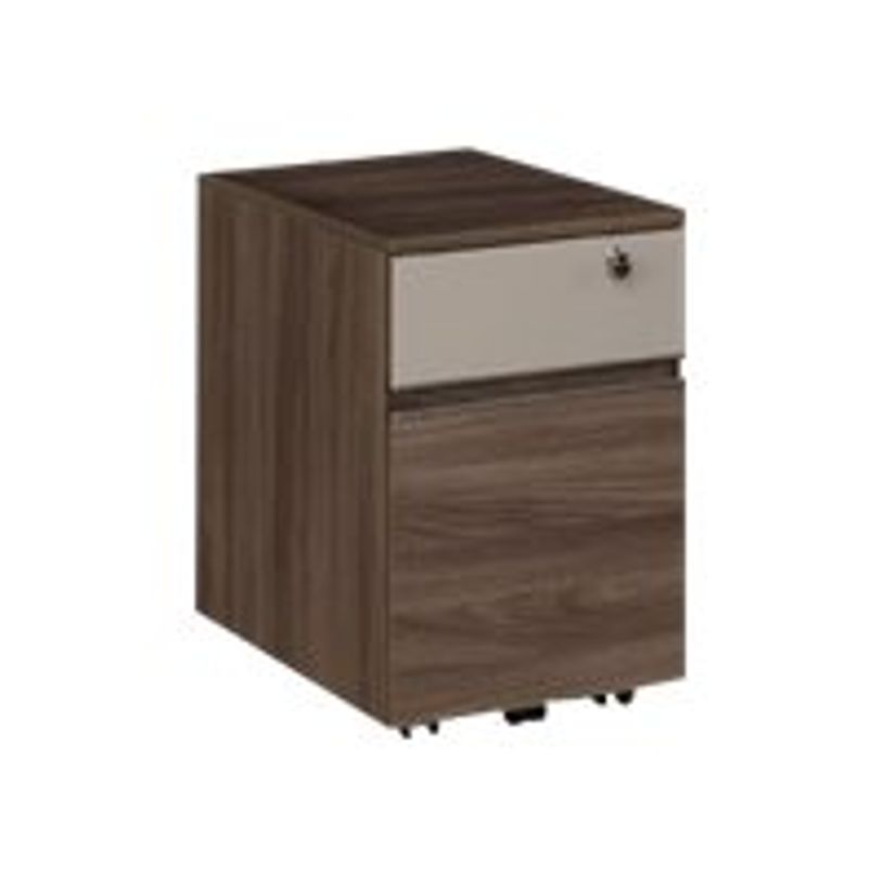 3483600349842-Caisson mobile VERMONT - 2 tiroirs - Noyer fumé-P_79375183_1-0