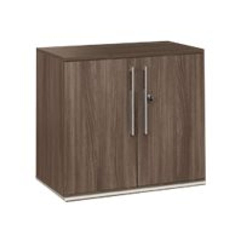 3483600364074-Rangement bas VERMONT - L80 x H75 x P45 - 2 portes - Noyer fumé-P_79375189_1-0