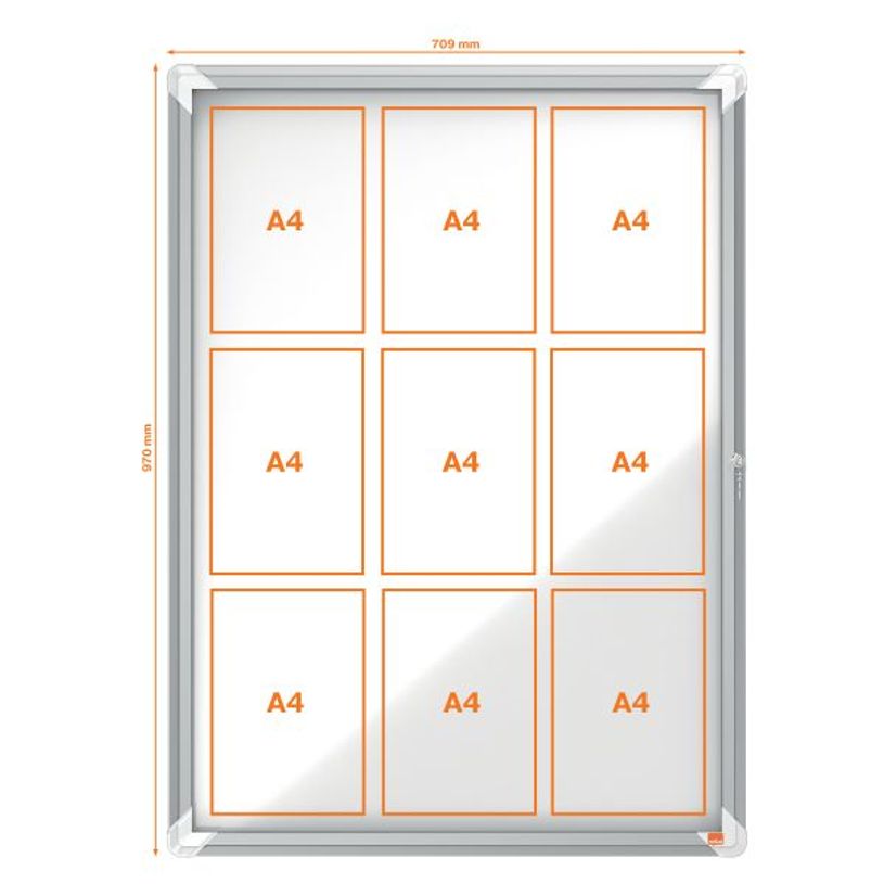 5028252064064-Nobo - Vitrine extérieure - 9 feuilles A4 - Surface magnétique - porte battante - 70,8 x 96,9 x 4,3 c--2