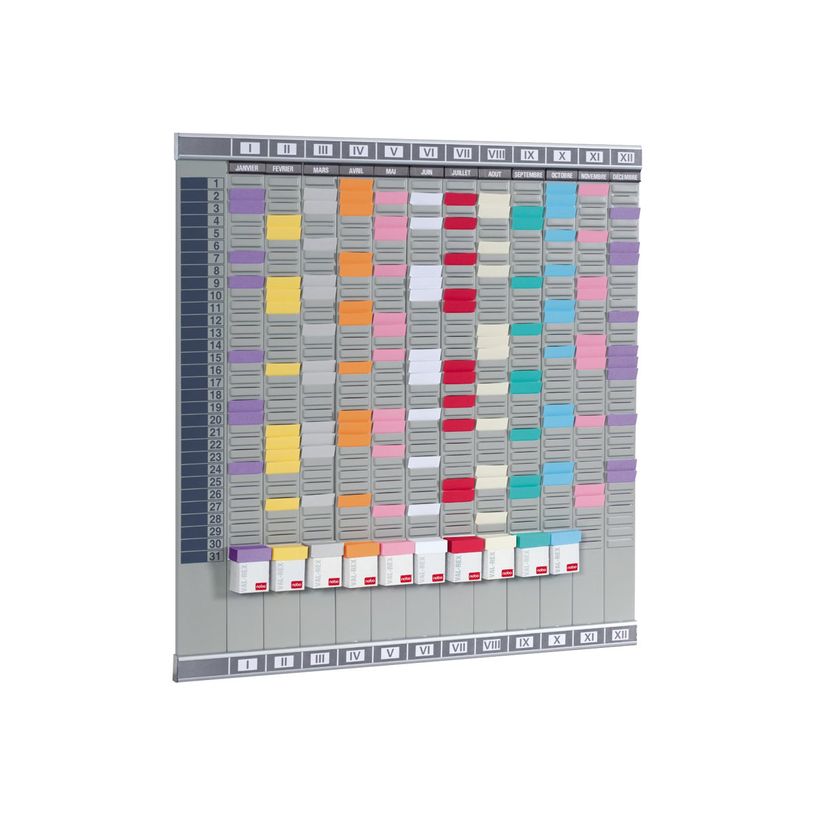 3147330060346-Nobo - Planning mural à cartes - 12 colonnes - 32 fentes - Indice 1.5 - 645 x 660 mm-P_79375518_1-3