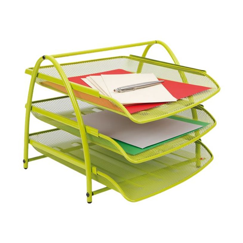 3129710012947-Alba - Corbeille à courrier - 3 pochettes - 24 x 32 cm - vert-P_79376656_1-0