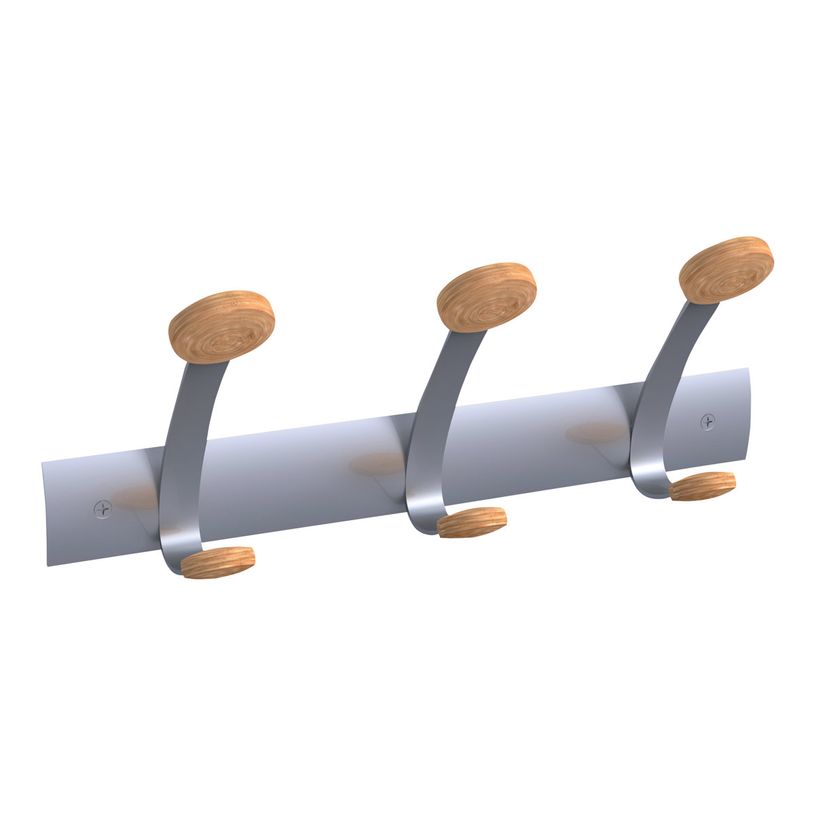 3129710013135-Patère murale à visser métal et embouts en bois - 3 positions-P_79376659_1-0