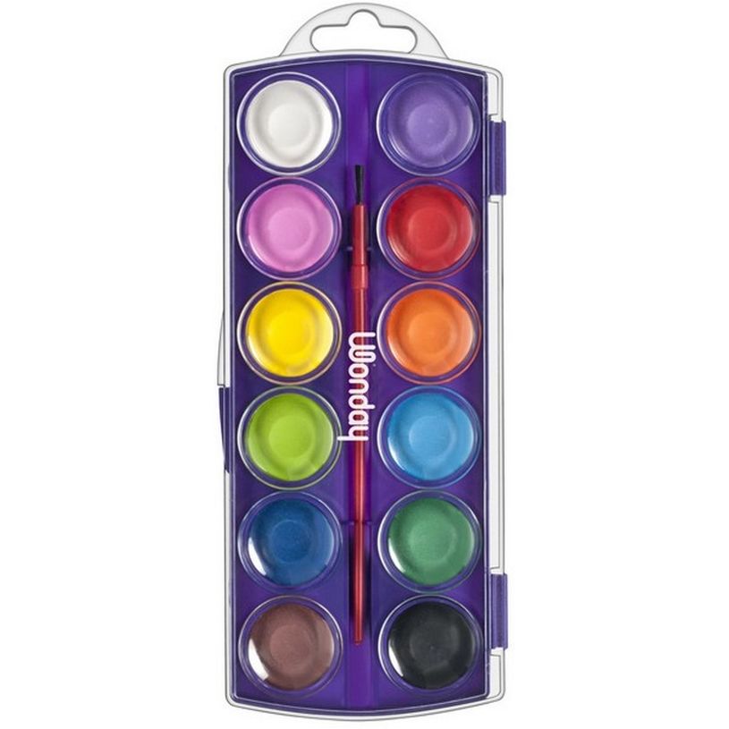 3457706510550-Wonday - 12 pastilles de gouache de couleur + 1 pinceau-P_79376732_1-0