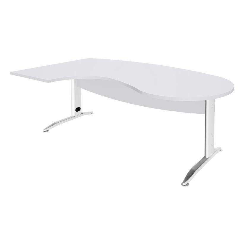 2012348121437-Bureau compact manager retour à gauche IDRA - 200 cm - pieds blanc - Blanc perle (pied de renfort obligato-P_79376865_1-0