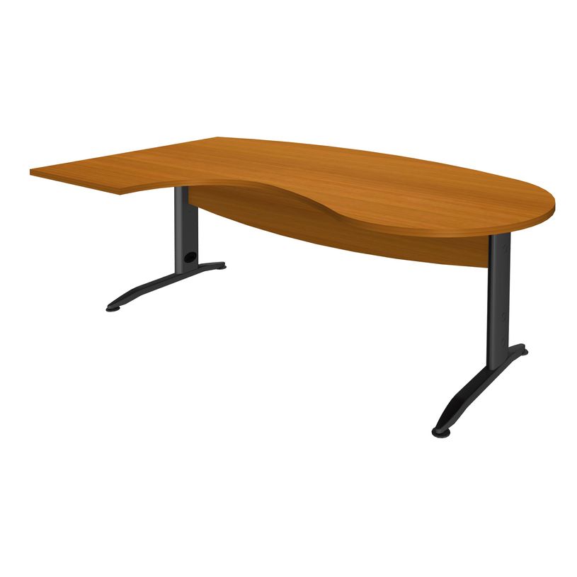 2012348121451-Bureau compact manager retour à gauche IDRA - 200 cm - Pied anthracite - Merisier (Pieds de renfort obligato-P_79376867_1-0