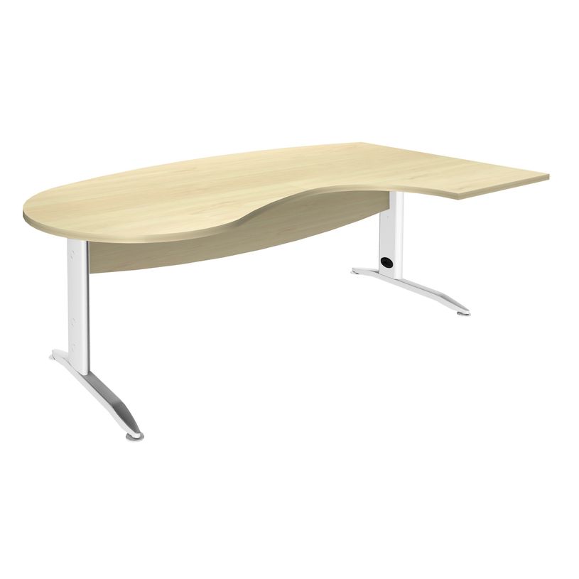 2012348121581-Bureau compact manager retour à droite IDRA - 200 cm - pieds blanc - Érable (pied de renfort obligato-P_79376880_1-0