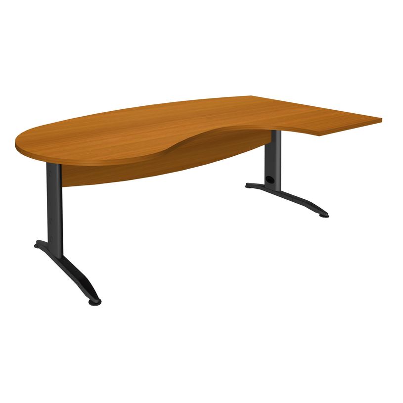 2012348121628-Bureau compact manager retour à droite IDRA - 200 cm - Pied anthracite - Merisier (Pieds de renfort obligato-P_79376884_1-0